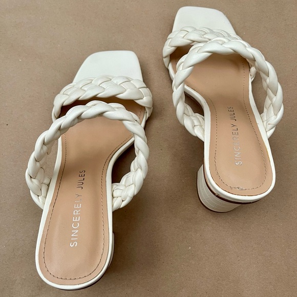 SINCERELY JULES Block Heel Braided Sandals - Picture 2 of 3